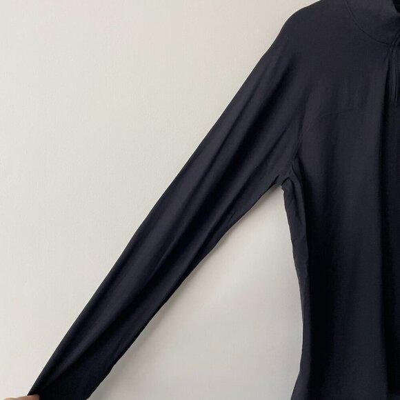 Lululemon Soft Jersey 1/2 Zip Long Sleeve Activewear T-Shirt Black Medium - Picture 4 of 7